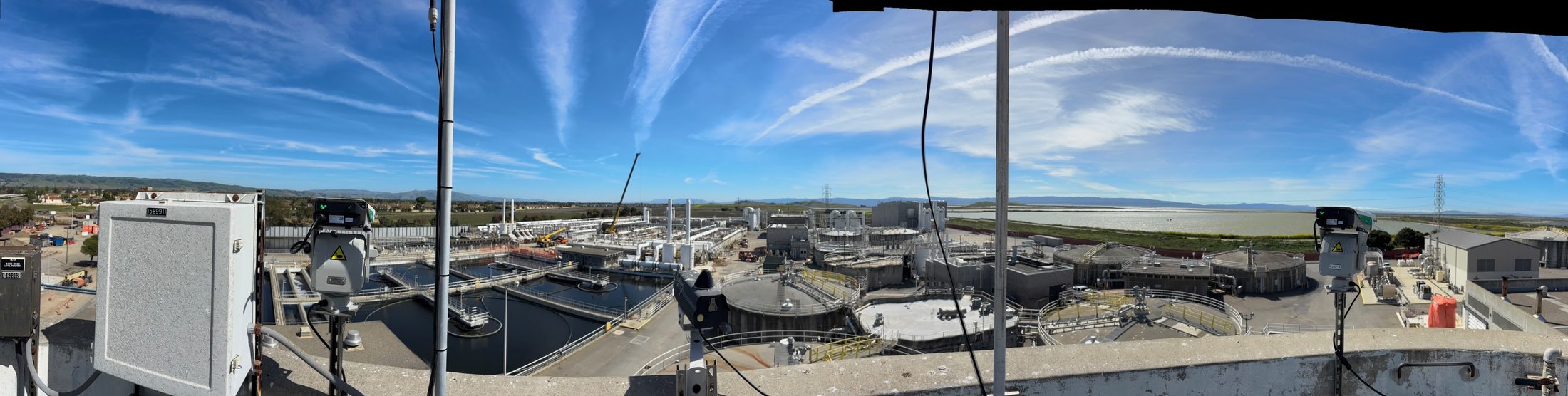 Multiple laser units installed at a wastewater treatment facility